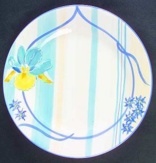 Block China French Iris Dinner Plate, Fine China Dinnerware   Blue/Yellow Flower