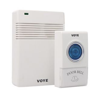 White Remote Control Wireless Doorbell with LED 38 Melodies