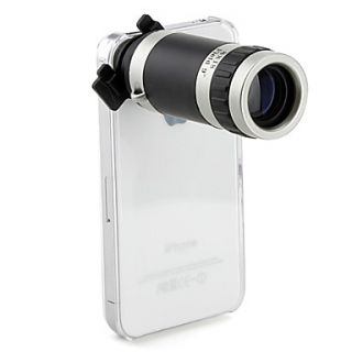 Optical 8X Zoom Telescope Camera Lens Manual Focus with Hard Back Case for Apple iPhone4 4S