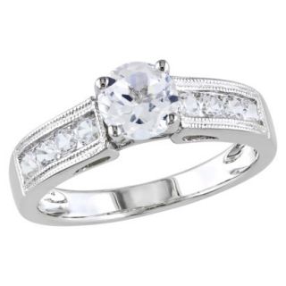 1 1/2 Carat White Sapphire Cocktail Ring   Silver (Size 8)