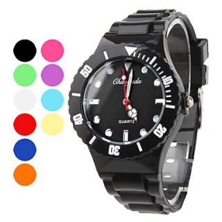 Unisex Quartz Analog Candy Color Plastic Band Wrist Watch (Assorted Colors)