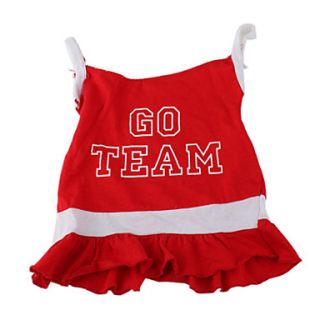 Go Team Cheer Leader Style Cotton Skirt for Dogs (Red, Multiple Sizes Available)