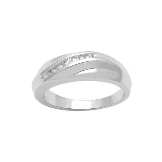 Sterling Silver Mens Ring, White