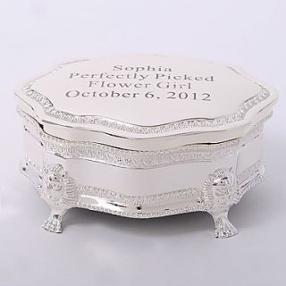Personalized Silver plated Tutania Delicate Jewelry Box