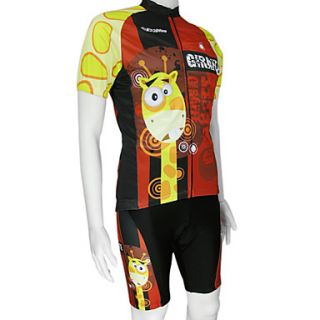 100% Polyester and Quick Dry Mens Cycling Short Suits (Giraffe)