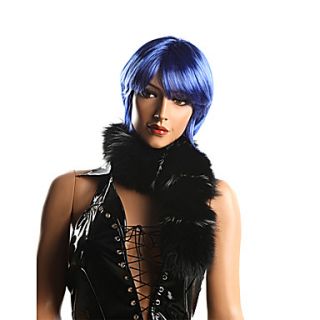 Capless Synthetic Short Blue Party Wigs