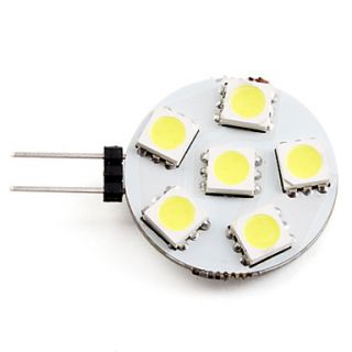 G4 1W 6x5050SMD 50LM 2700K Natural White Light LED Spot Bulb (12V)