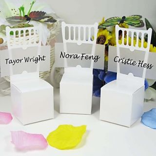 White Chair Design Favor Box With Card (Set of 12)