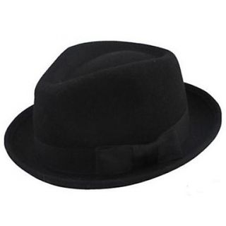 Pure Black Wool Fedor Hat