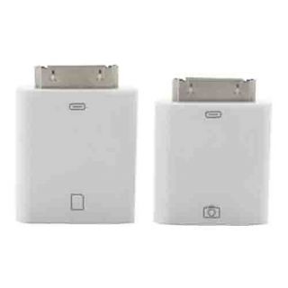 SD Card Reader and USB Connector for iPad 2 and the New iPad (Pair, White)