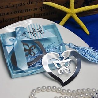 Butterfly Heart Stainless Steel Bookmark Favor