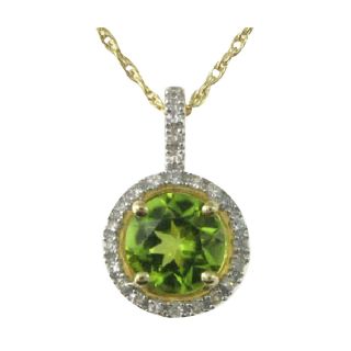 Peridot & Lab Created Sapphire Pendant In 14K Gold Over Sterling Silver, Womens