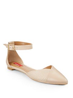 Shirlee dOrsay Ankle Strap Flats   Nude