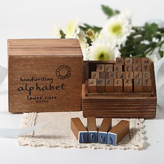 Wooden Handwritten Alphabet Stamp Set Favor