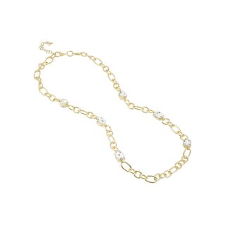 Worthington Gold Tone Crystal Link Long Necklace, Yellow