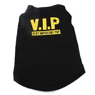 VIP Style Cotton Dog Shirt (XS L, Black)