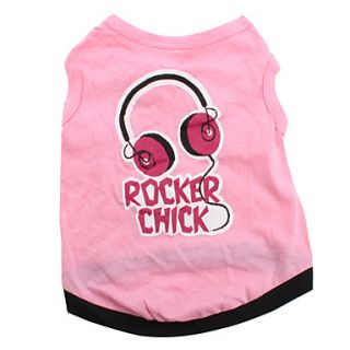 Rocker Chick Style Cotton Shirt for Dogs (Pink, Multiple Sizes Available)