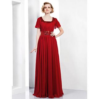 Sheath/Column Scoop Floor length Chiffon Sequined Evening Dress