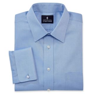 Stafford Signature No Iron Cotton French Cuff Dress Shirt, Blue, Mens