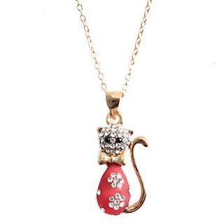 Cat with Inlayed Rhinestone Necklaces (Assorted Colors)