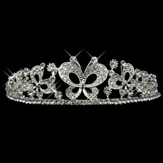 Alloy With Rhinestone And Pearl Flying Butterfly Bridal Tiara