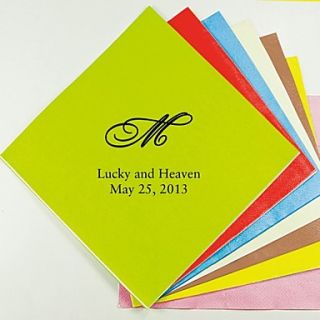Personalized Letter Style Napkins   Set of 100 (More Colors)
