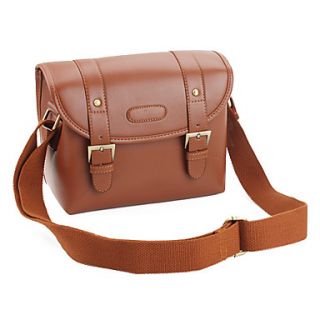 Canvas Camera Camcorder Bag with PU Leather for Miniature SLR (Brown)
