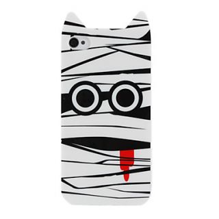 Cut Cartoon Pattern Hard Case for iPhone 4 and 4S (White)