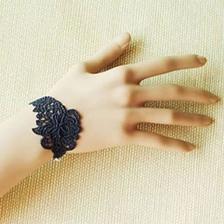 Handmade Black Lace Rose Retro Style Classic Lolita Ring Bracelet