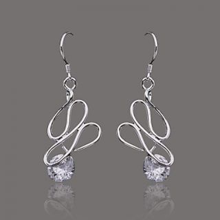 Gorgeous Silver Plate Crystal Shape Earring