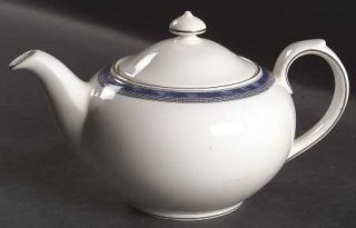 Royal Doulton Atlanta Teapot & Lid, Fine China Dinnerware   Bone China, Blue Bor