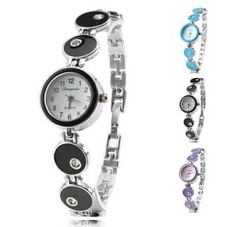 Womens Fashionable Style Alloy Analog Quartz Bracelet Watch (Assorted Colors)