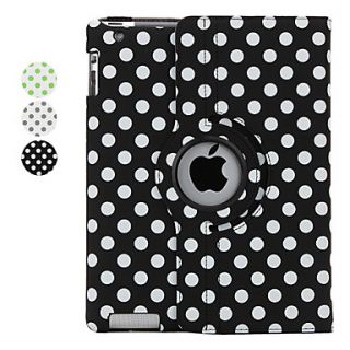 360 Degree Rotating Dots Pattern PU Leather Case with Stand for iPad 2 (Assorted Colors)