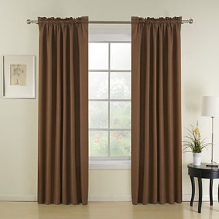 (One Pair) Classic Brown Solid Thermal Curtain