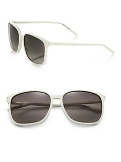 Saint Laurent Square Acetate Sunglasses   White