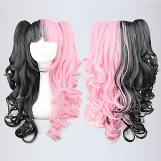 Lolita Curly Wig Inspired by Black and Pink Mixed Color Ponytail 70cm Gothic