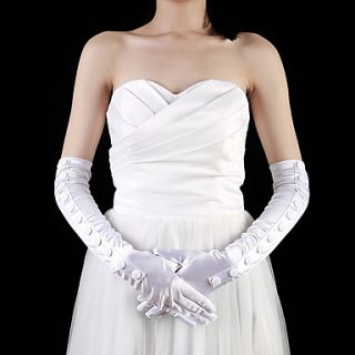 Satin Opera Length Fingertips Bridal Gloves (More Colors)