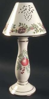 Lenox China Williamsburg Boxwood & Pine Candlestick Lamp with Shade, Fine China