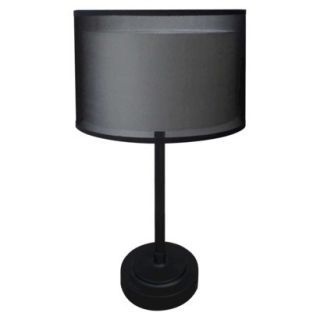 Threshold Black Table Lamp with Double Shade (Includes CFL Bulb)