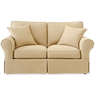 Friday Twill 66 Slipcovered Sofa, Khaki