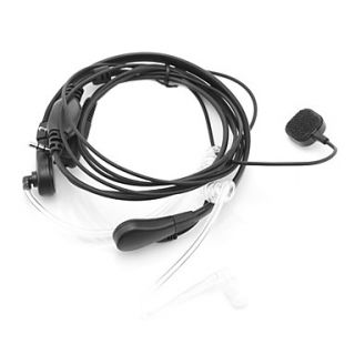 Mini Earhook Earphone with PPT Microphone and Acoustic Tube for Walkie Talkies and 2 Way Radios