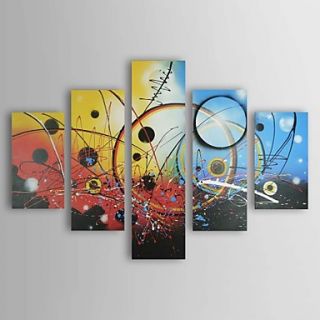 Hand painted Oil Painting Abstract Oversized Wide Set of 5