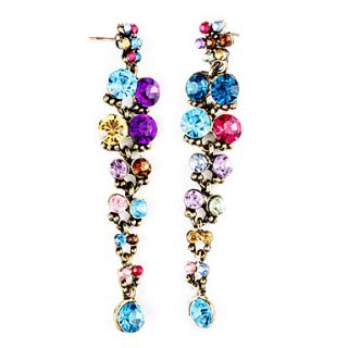 Colorful Crystal Long Tail Drop Earrings