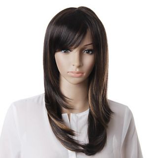 Capless High Quality Synthetic Brown Straight Hair Wig