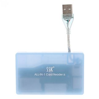 SSK USB 2.0 Card Reader for MS, XD, CF, MMC, SD, MicroSD, M2 Card