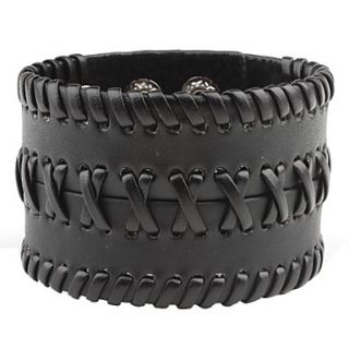 Single Row Twist Woven Leather Bracelet