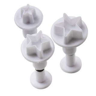 Star Pattern Cake and Cookies Cutter Mold with Plunger (3 Pieces)