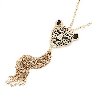 Rose Gold Color Plated Leopard Head Alloy Necklace