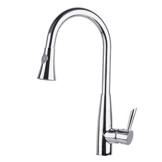 Solid Brass Pull Out Kitchen Faucet Chrome Finish