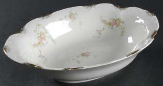 Warwick Old Abbey 9 Oval Vegetable Bowl, Fine China Dinnerware   Pink Roses, Gr